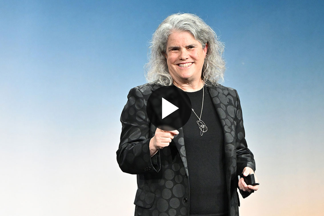 Andrea Ghez Presenting at a Lecture Hall